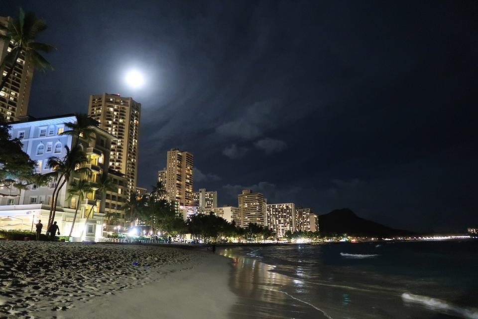 Waikiki Beach at Full Moon